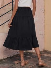 Holidaya High Waist Ruffle Hem Skirt Maxi Vacation Beach Outfits Women